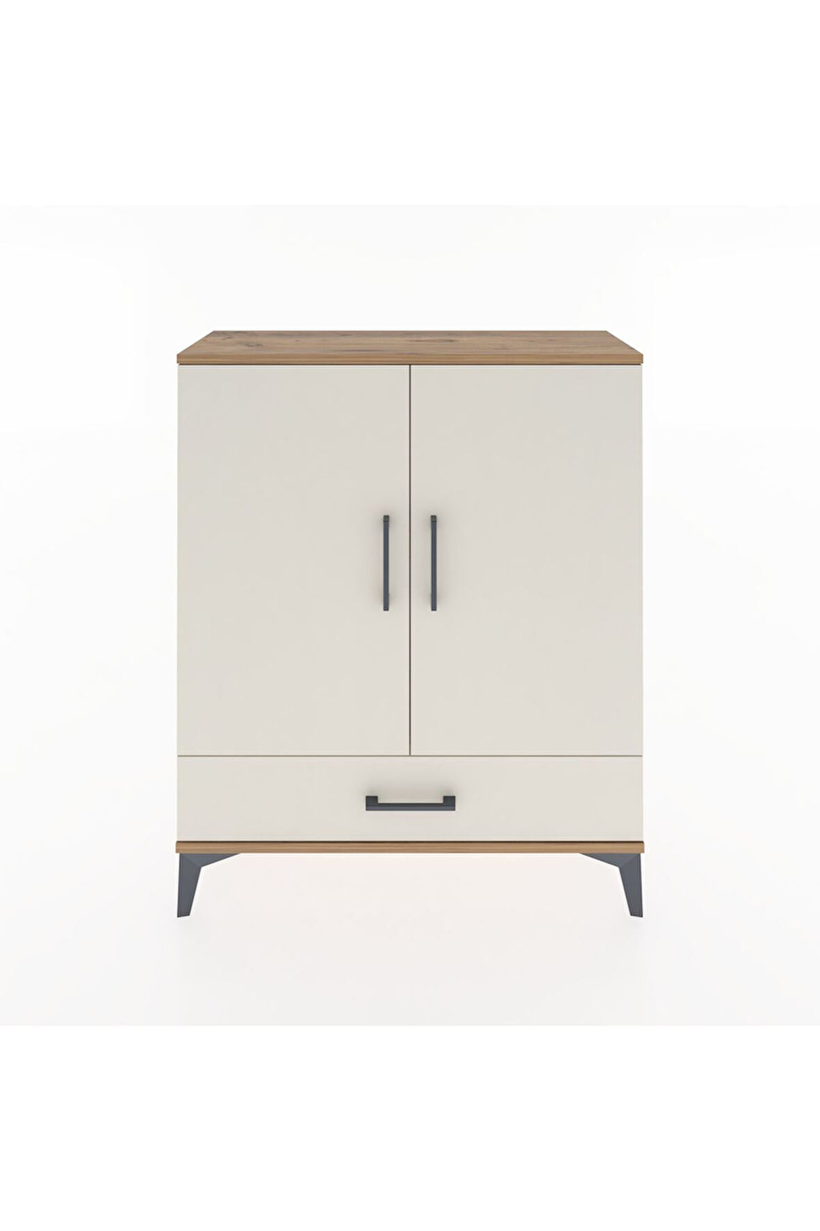 Arges Şifonyer 2 Raflı Tek Çekmeceli 2 Kapaklı 88x30x106 Çam-Aytaşı