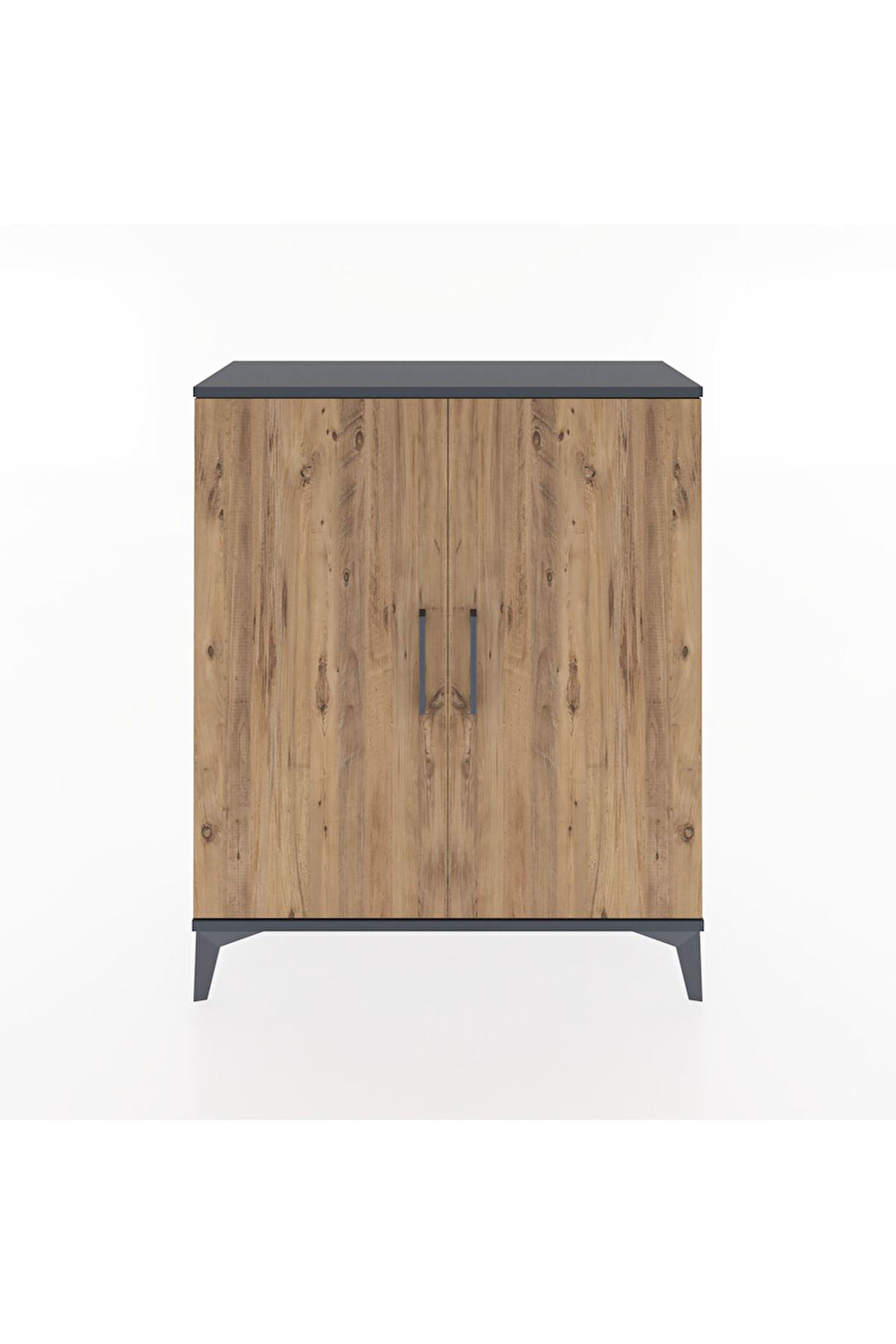 Arges Şifonyer Tek Raflı 2 Kapaklı 88x30x106 Antrasit-Çam