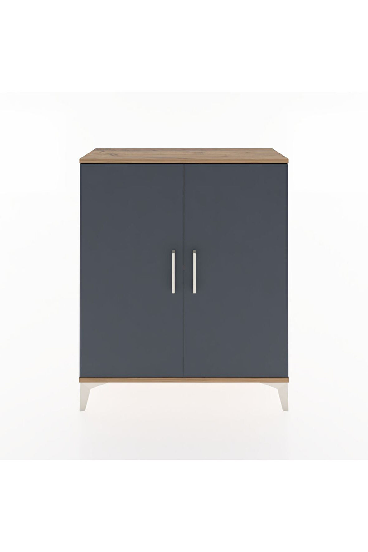 Arges Şifonyer Tek Raflı 2 Kapaklı 88x30x106 Çam-Antrasit
