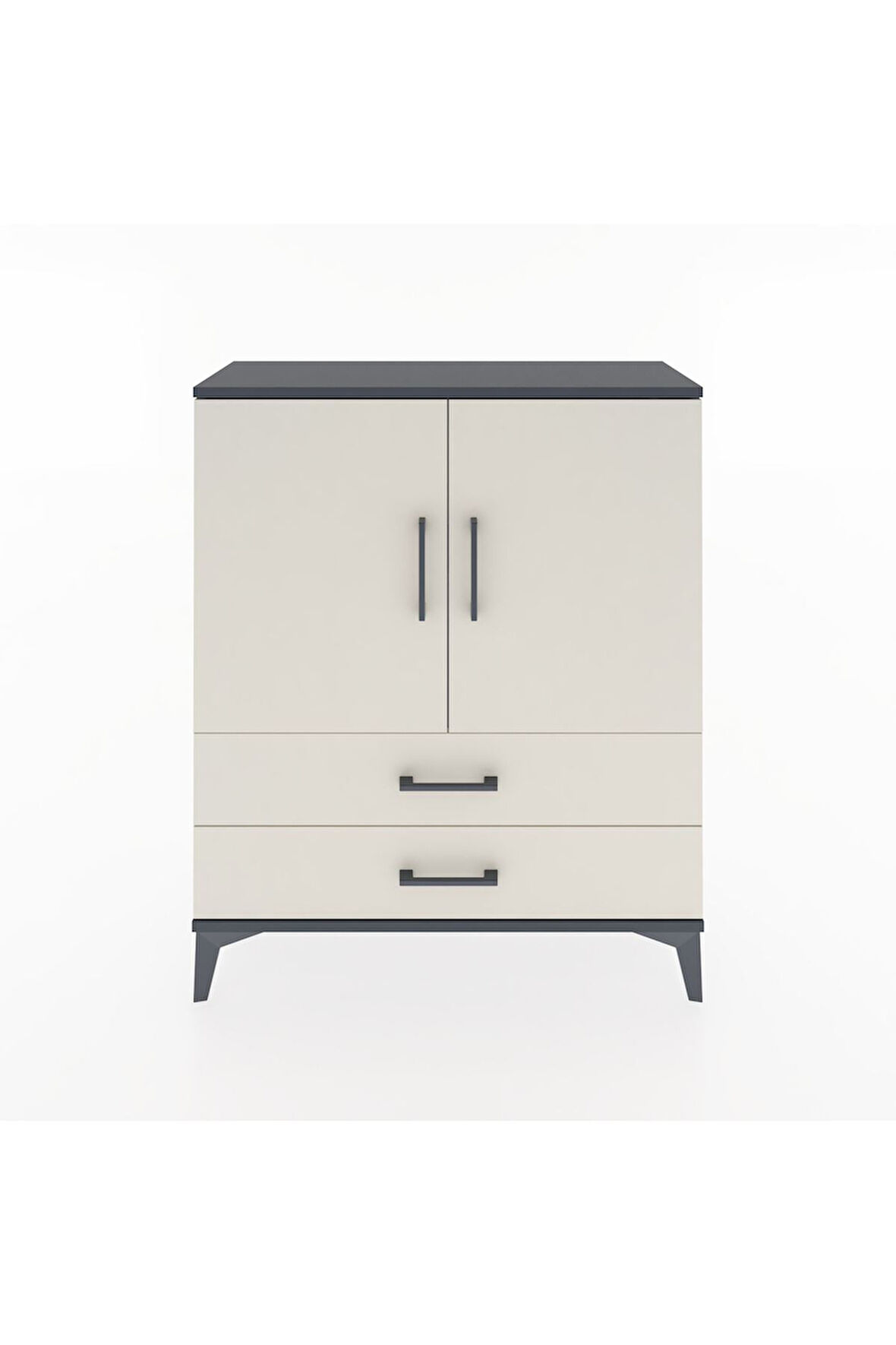 Arges Şifonyer 2 Raflı 2 Çekmeceli 2 Kapaklı 88x30x106 Antrasit-Aytaşı