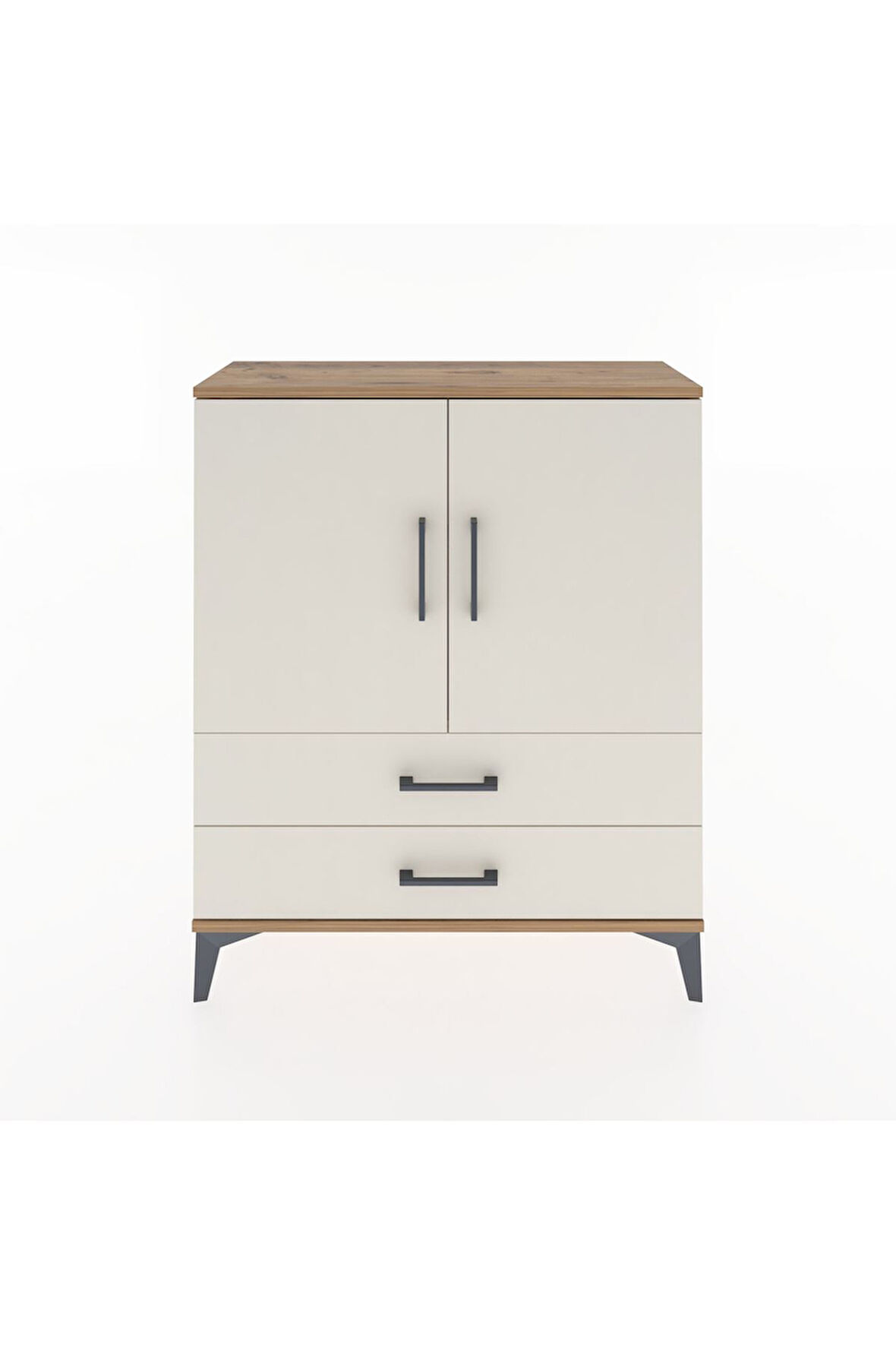 Arges Şifonyer 2 Raflı 2 Çekmeceli 2 Kapaklı 88x30x106 Çam-Aytaşı