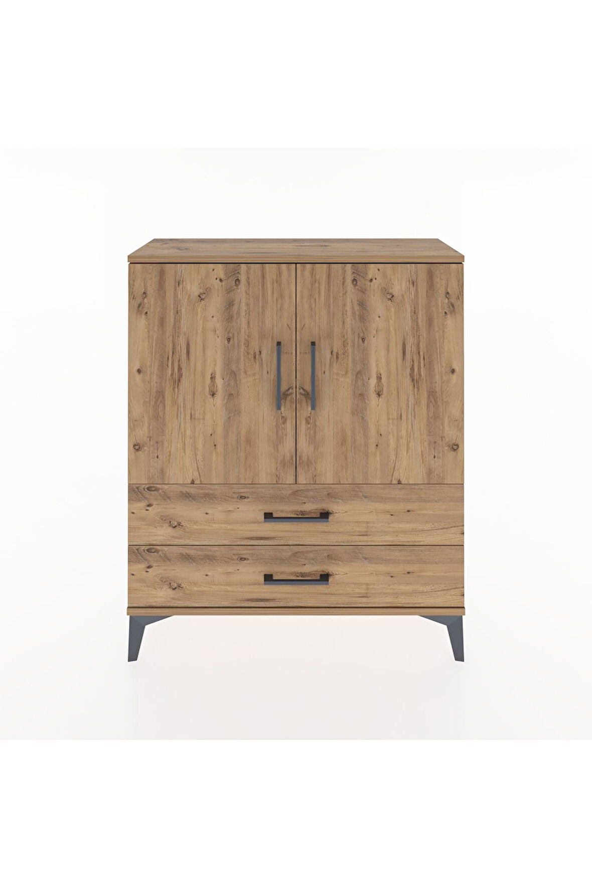 Arges Şifonyer 2 Raflı 2 Çekmeceli 2 Kapaklı 88x30x106 Çam-Çam