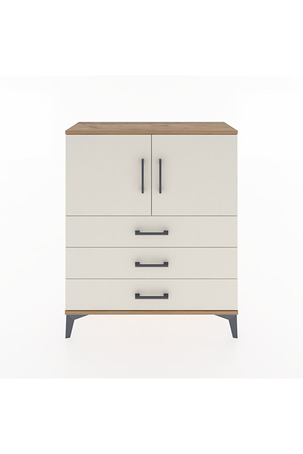 Arges Şifonyer 2 Raflı 3 Çekmeceli 2 Kapaklı 88x30x106 Çam-Aytaşı