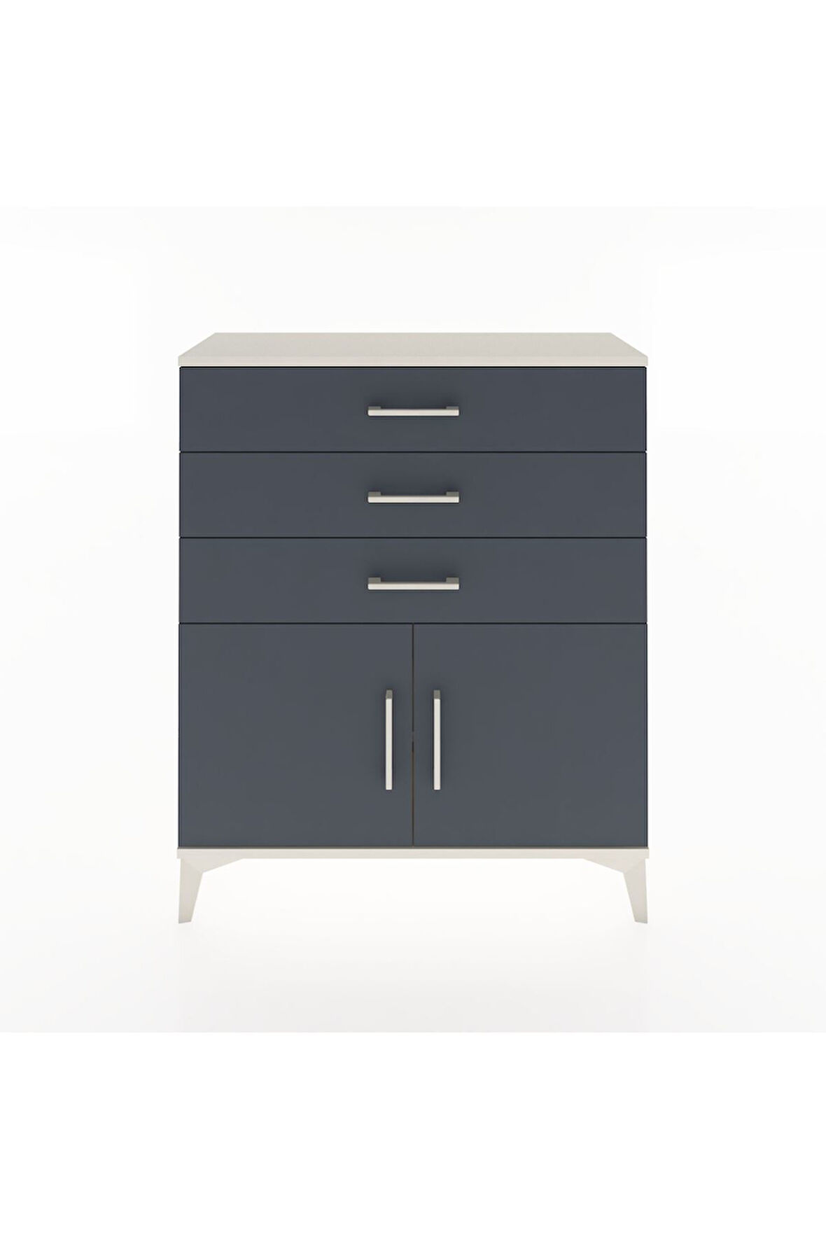 Arges Şifonyer Tek Raflı 3 Çekmeceli 2 Kapaklı 88x30x106 Aytaşı-Antrasit