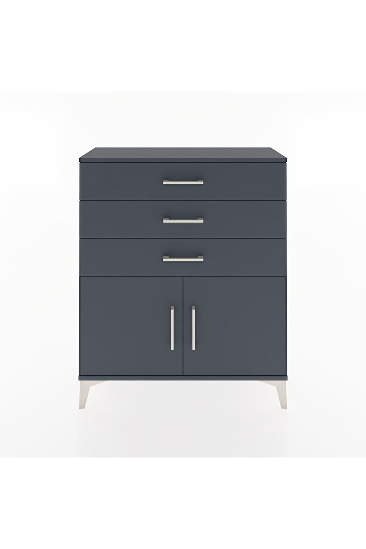 Arges Şifonyer Tek Raflı 3 Çekmeceli 2 Kapaklı 88x30x106 Antrasit-Antrasit