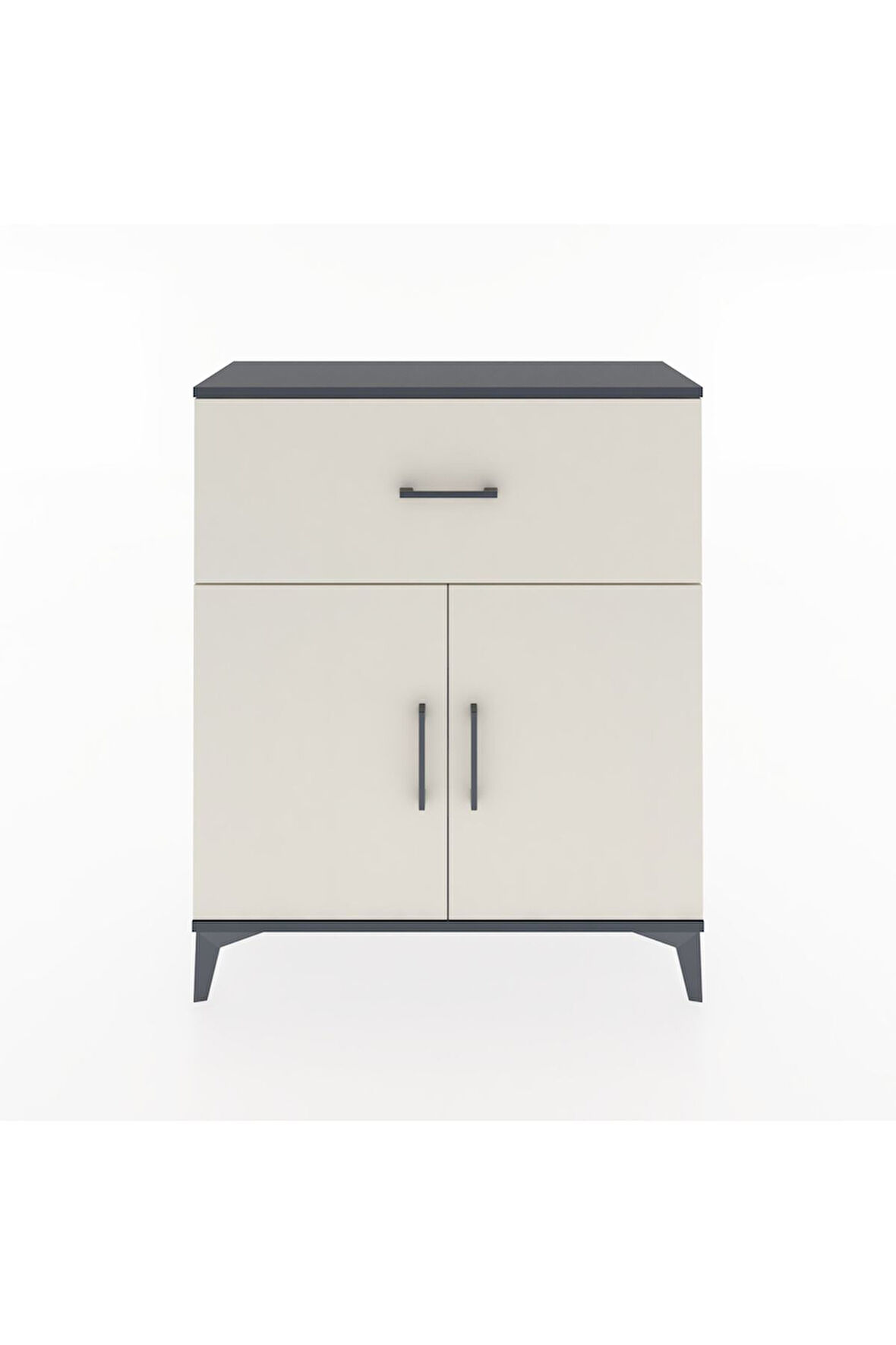 Arges Şifonyer Tek Raflı Tek Çekmeceli 2 Kapaklı 88x30x106 Antrasit-Aytaşı