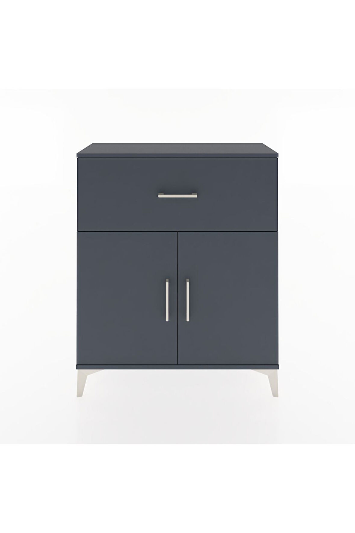 Arges Şifonyer Tek Raflı Tek Çekmeceli 2 Kapaklı 88x30x106 Antrasit-Antrasit