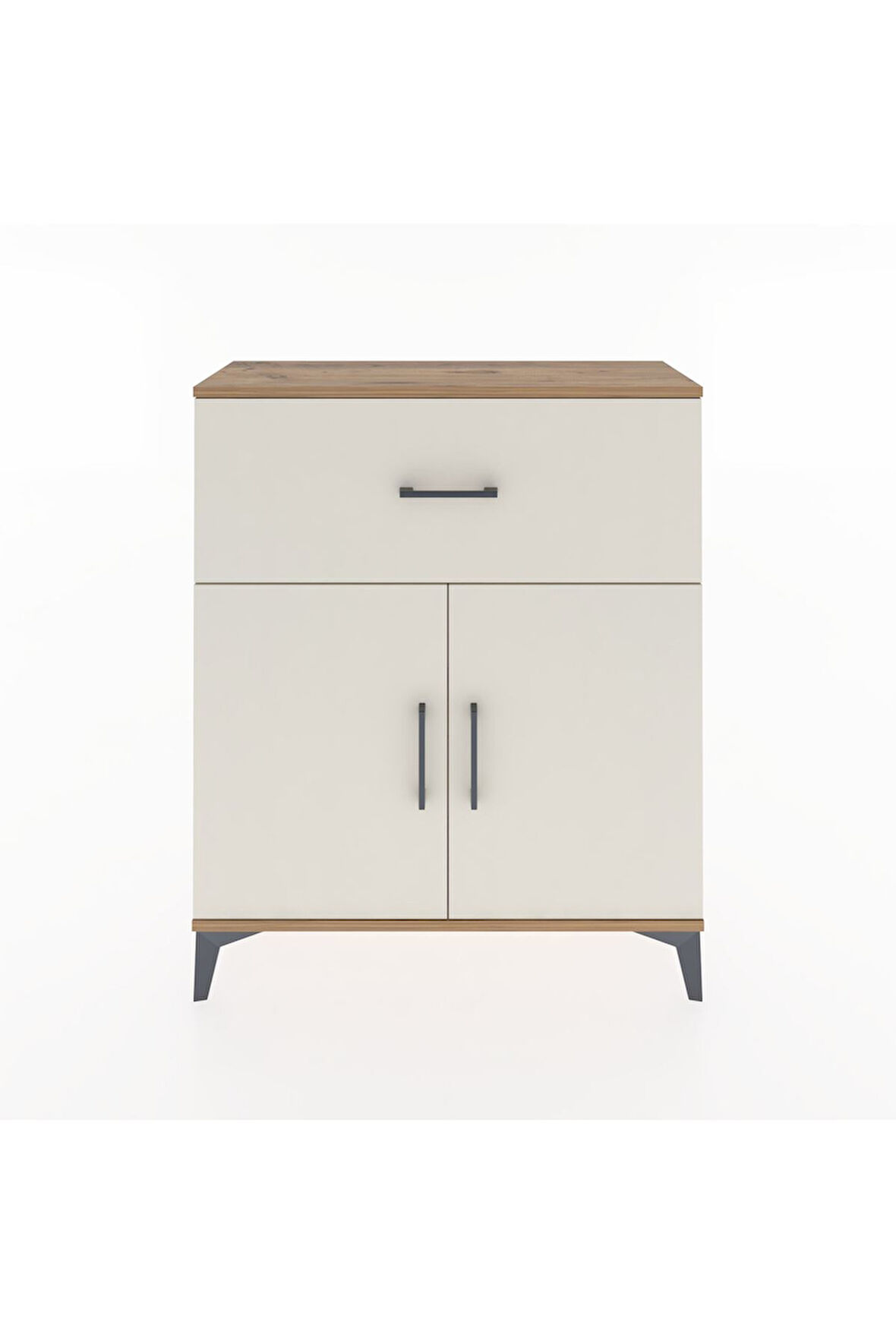 Arges Şifonyer Tek Raflı Tek Çekmeceli 2 Kapaklı 88x30x106 Çam-Aytaşı
