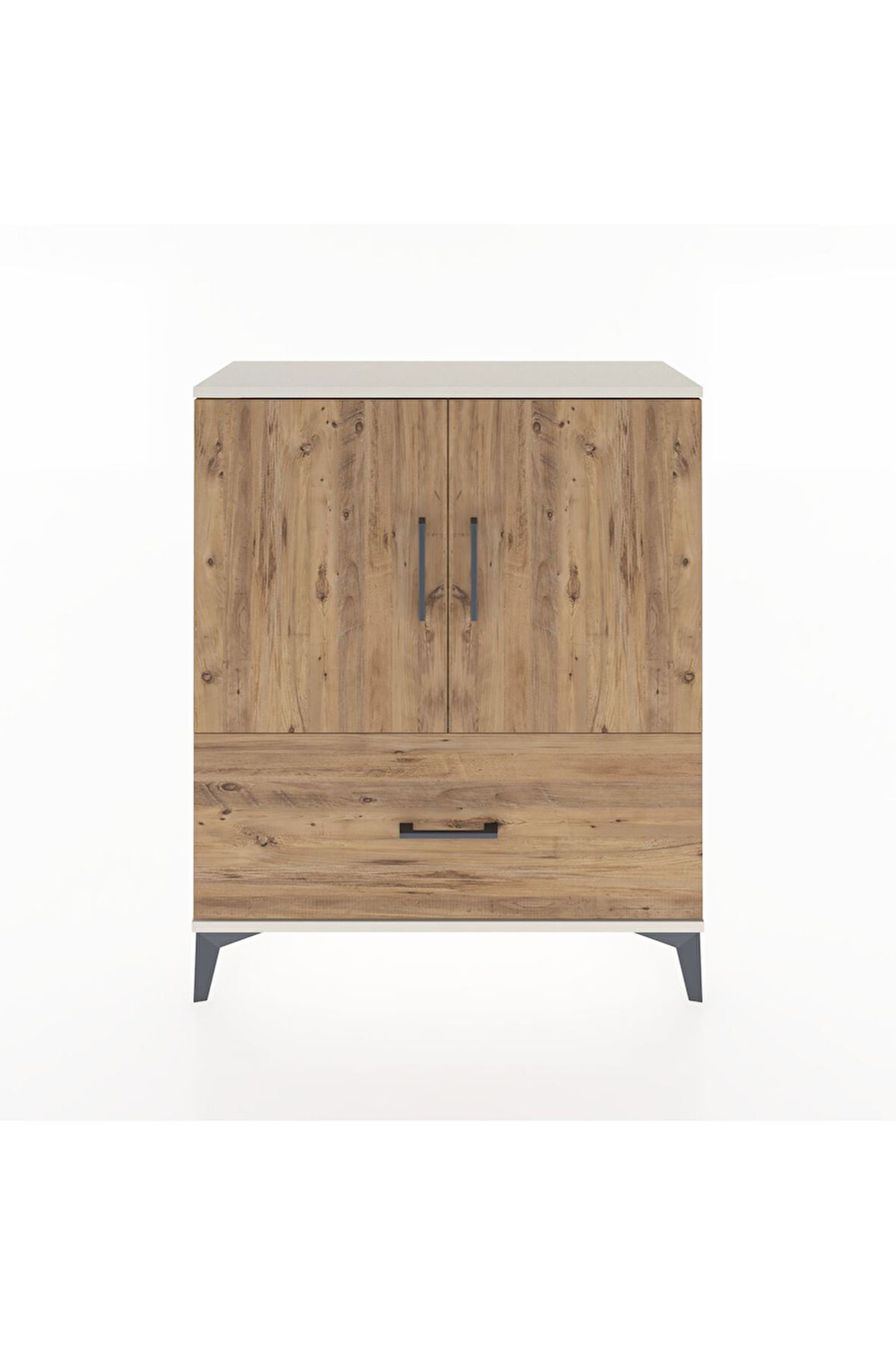Arges Şifonyer 2 Raflı Tek Çekmeceli 2 Kapaklı 88x30x106 Aytaşı-Çam