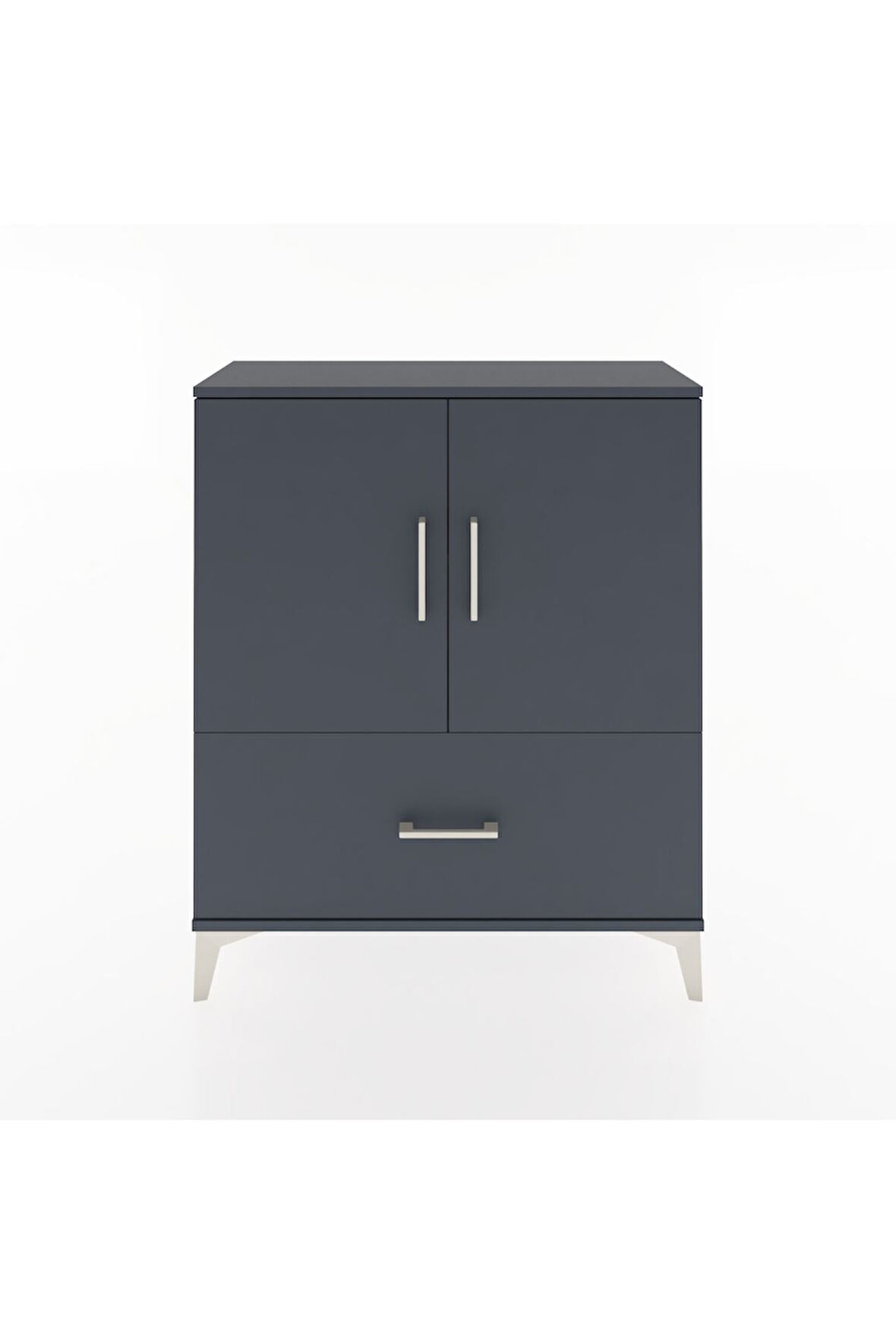 Arges Şifonyer 2 Raflı Tek Çekmeceli 2 Kapaklı 88x30x106 Antrasit-Antrasit