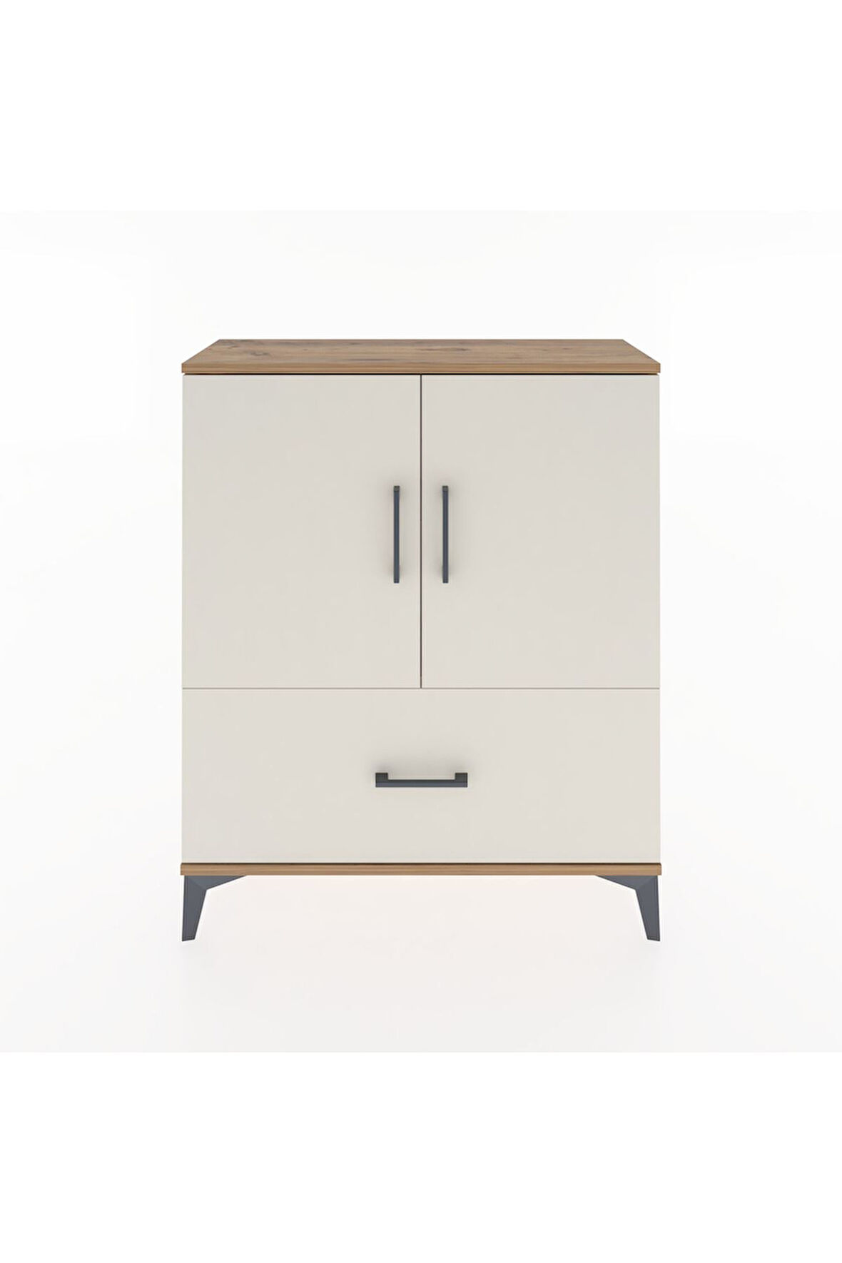 Arges Şifonyer 2 Raflı Tek Çekmeceli 2 Kapaklı 88x30x106 Çam-Aytaşı