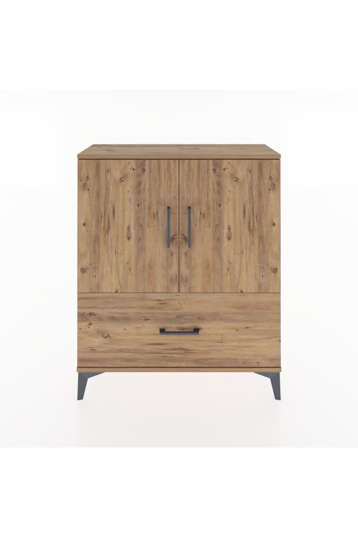 Arges Şifonyer 2 Raflı Tek Çekmeceli 2 Kapaklı 88x30x106 Çam-Çam