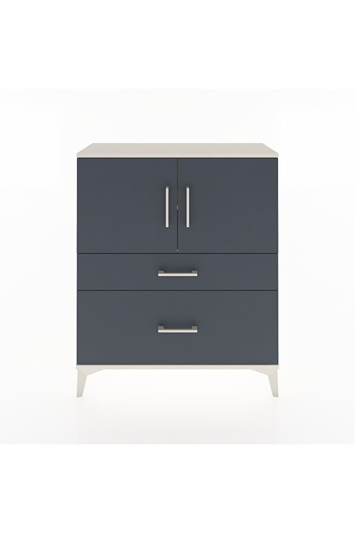 Arges Şifonyer 2 Raflı 2 Çekmeceli 2 Kapaklı 88x30x106 Aytaşı-Antrasit