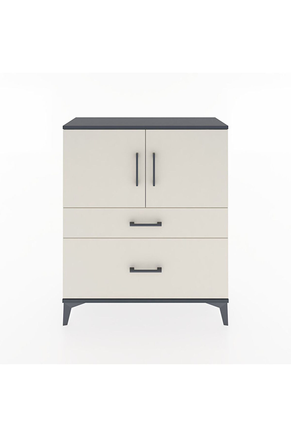 Arges Şifonyer 2 Raflı 2 Çekmeceli 2 Kapaklı 88x30x106 Antrasit-Aytaşı