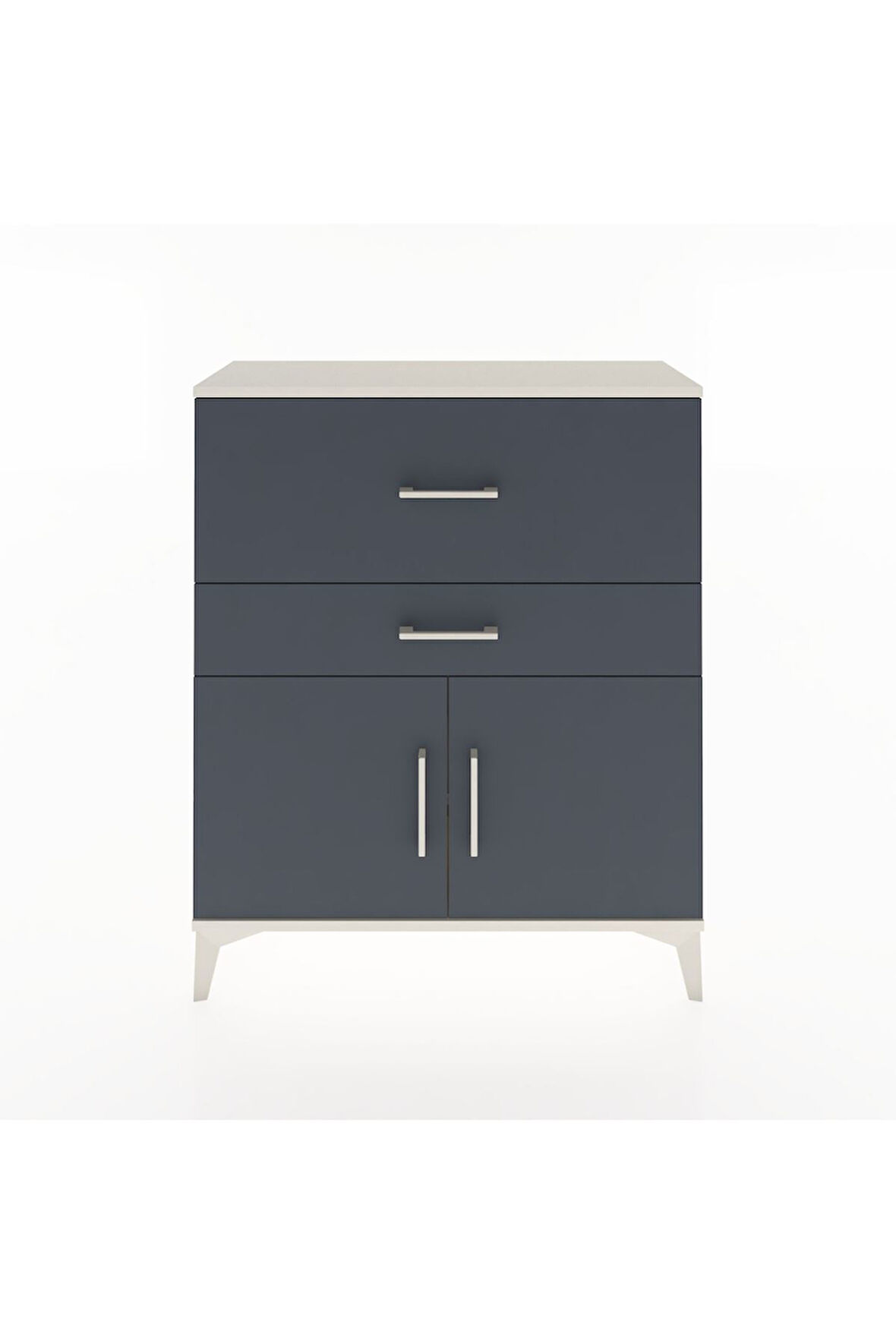 Arges Şifonyer Tek Raflı 2 Çekmeceli 2 Kapaklı 88x30x106 Aytaşı-Antrasit