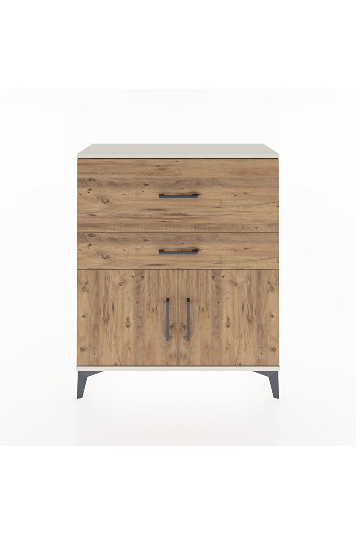 Arges Şifonyer Tek Raflı 2 Çekmeceli 2 Kapaklı 88x30x106 Aytaşı-Çam