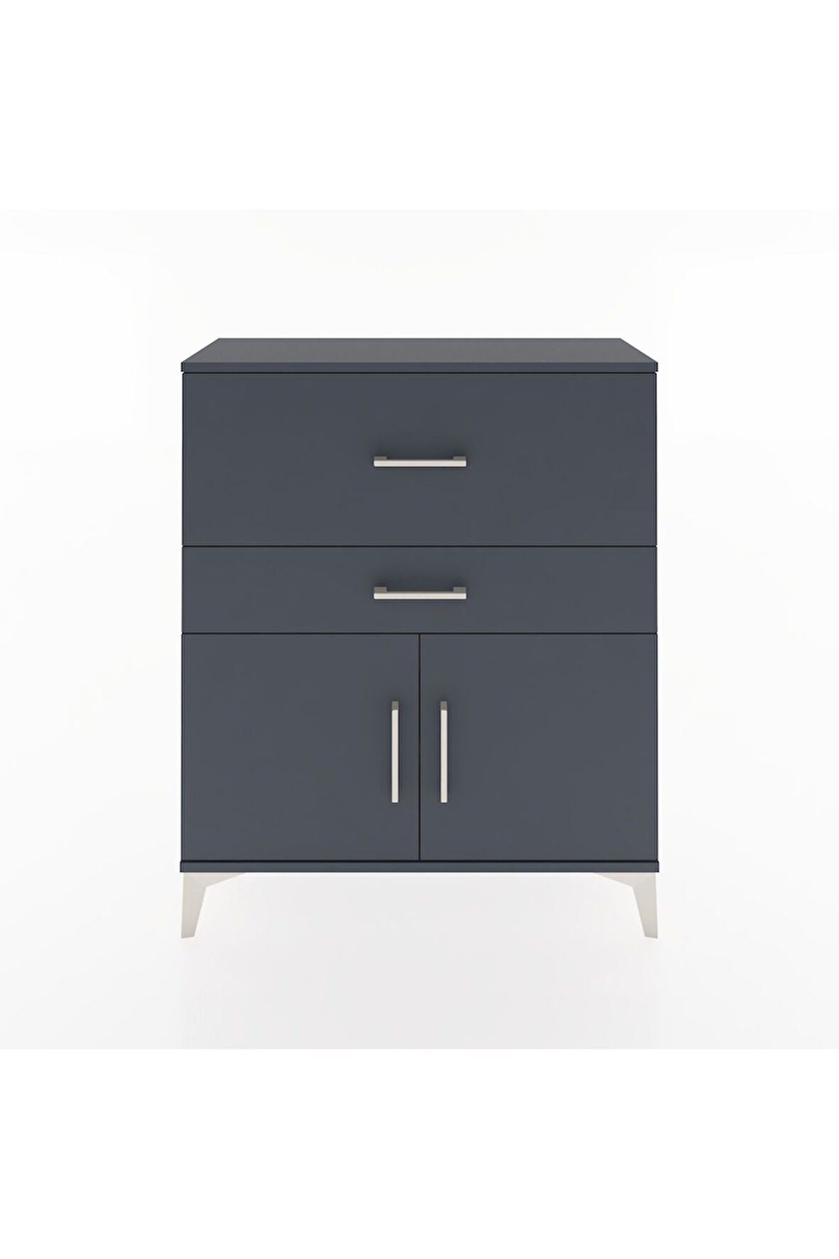 Arges Şifonyer Tek Raflı 2 Çekmeceli 2 Kapaklı 88x30x106 Antrasit-Antrasit