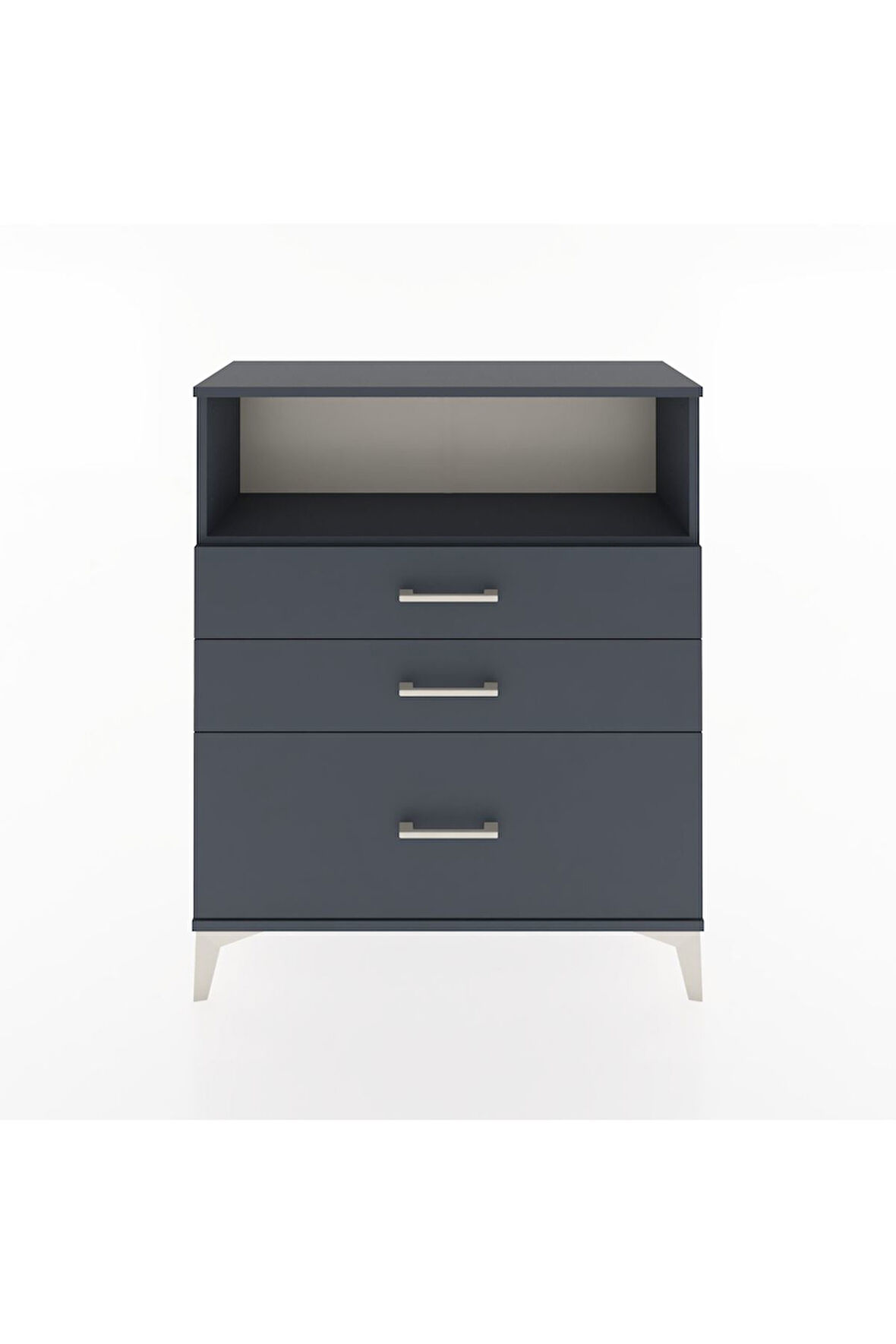 Arges Şifonyer Tek Raflı 3 Çekmeceli 88x30x106 Antrasit-Antrasit