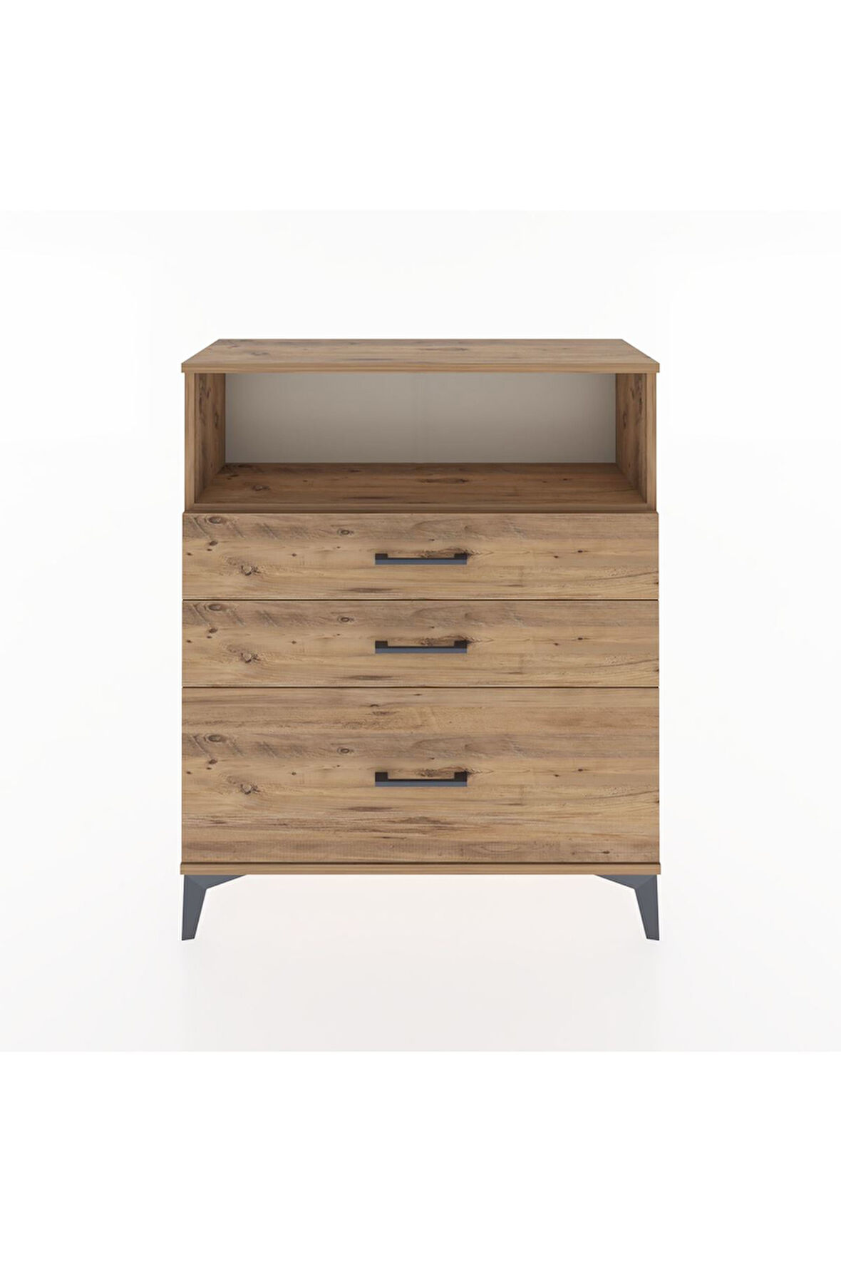 Arges Şifonyer Tek Raflı 3 Çekmeceli 88x30x106 Çam-Çam
