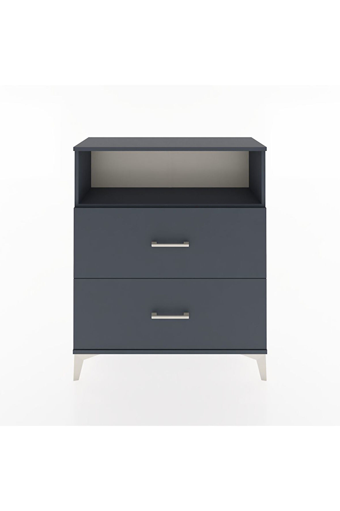 Arges Şifonyer Tek Raflı 2 Çekmeceli 88x30x106 Antrasit-Antrasit