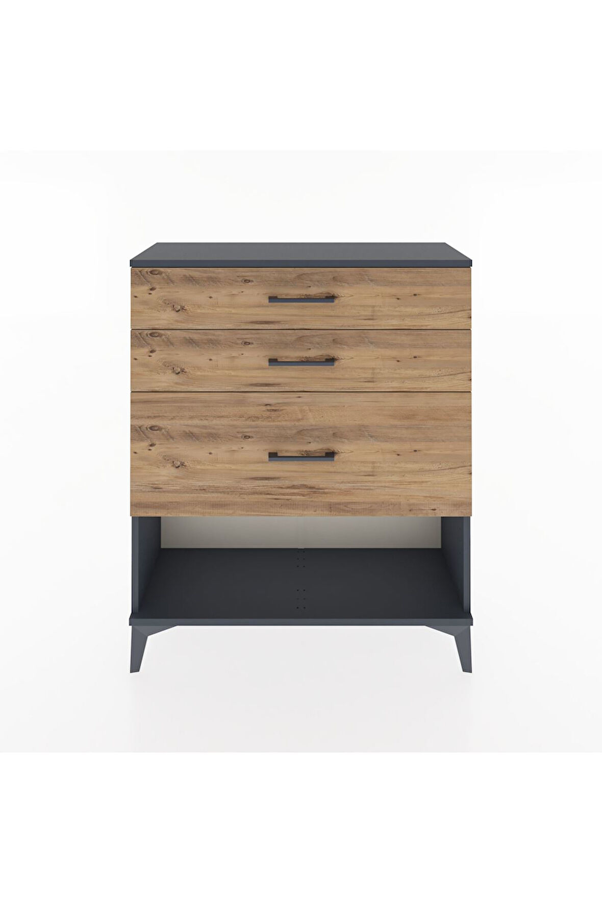 Arges Şifonyer 3 Çekmeceli 88x30x106 Antrasit-Çam