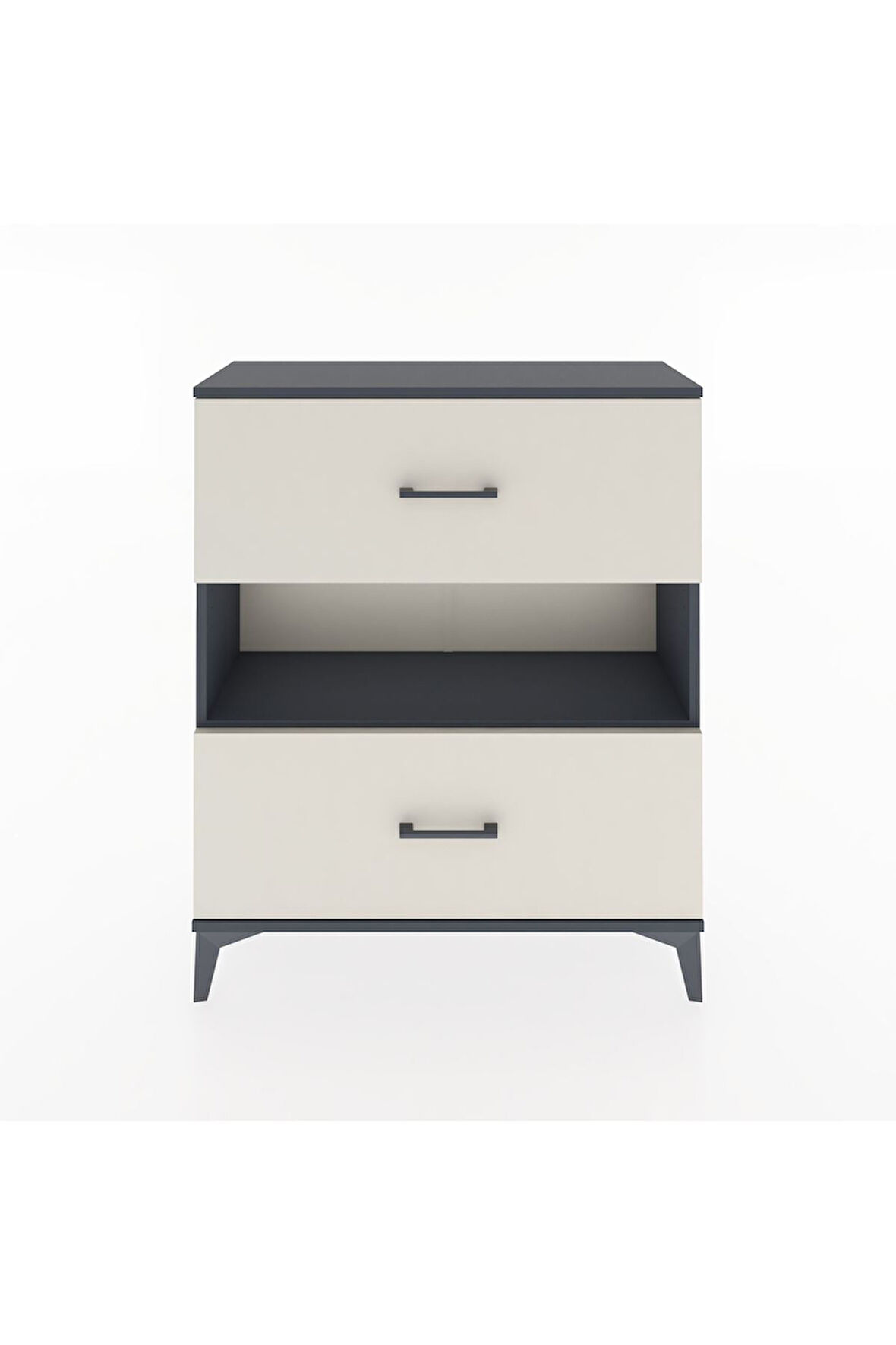 Arges Şifonyer Tek Raflı 2 Çekmeceli 88x30x106 Antrasit-Aytaşı