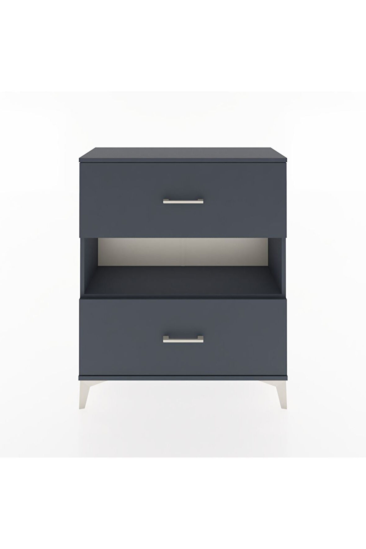 Arges Şifonyer Tek Raflı 2 Çekmeceli 88x30x106 Antrasit-Antrasit