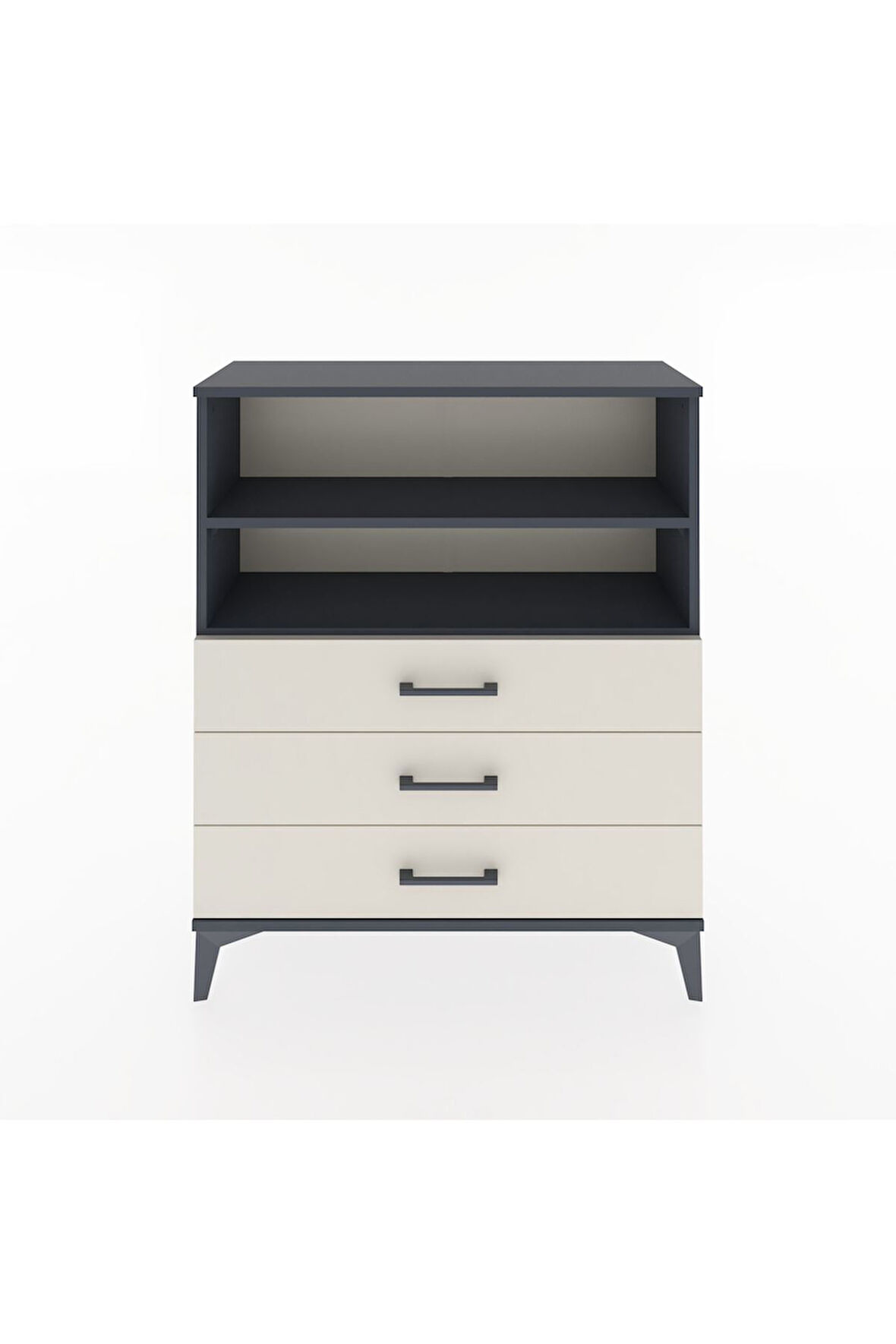Arges Şifonyer 2 Raflı 3 Çekmeceli 88x30x106 Antrasit-Aytaşı