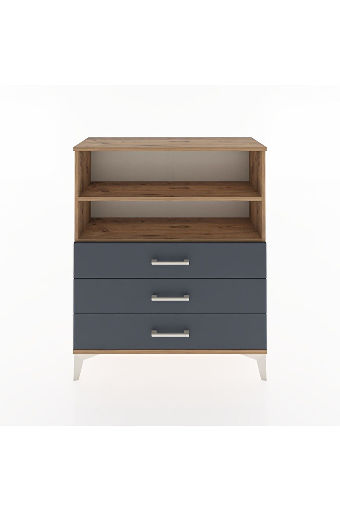 Arges Şifonyer 2 Raflı 3 Çekmeceli 88x30x106 Çam-Antrasit