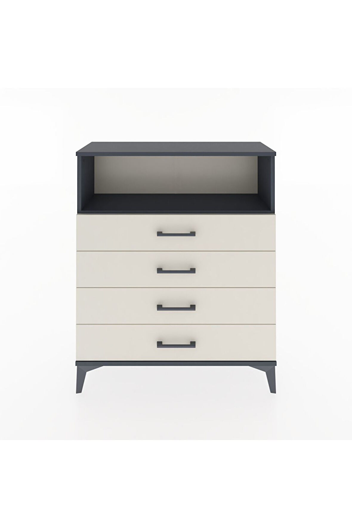 Arges Şifonyer Tek Raflı 4 Çekmeceli 88x30x106 Antrasit-Aytaşı