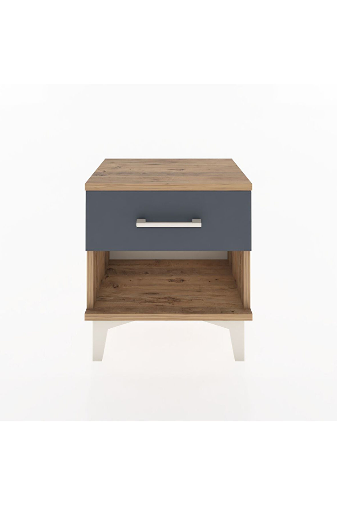 Arges Komodin Tek Çekmeceli 44x30x48 Çam-Antrasit