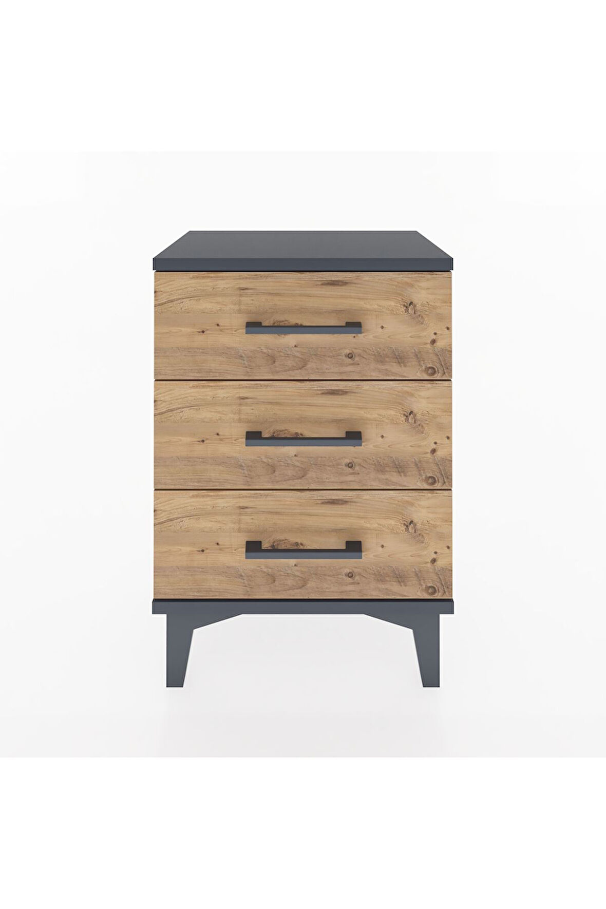 Arges Komodin 3 Çekmeceli 44x30x64 Antrasit-Çam