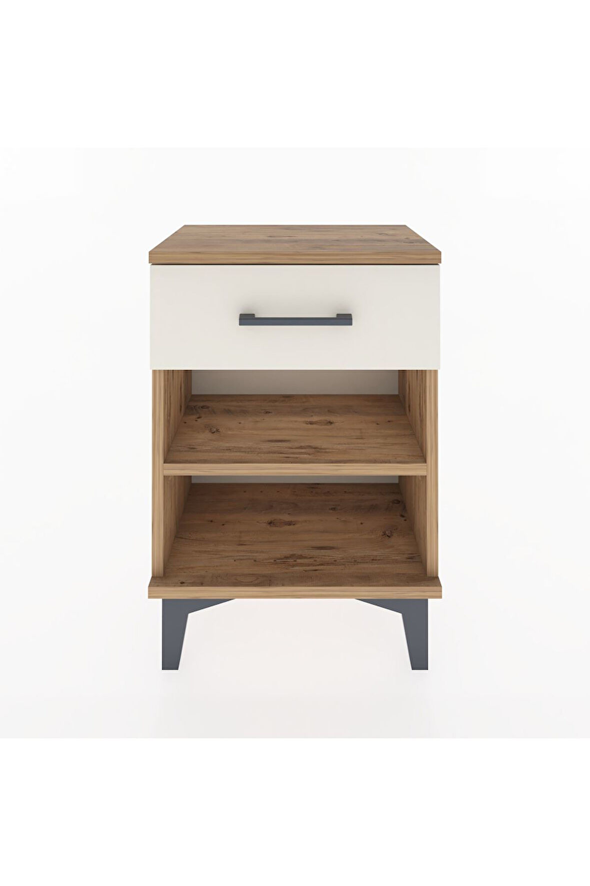 Arges Komodin Tek Raflı Tek Çekmeceli 44x30x64 Çam-Aytaşı