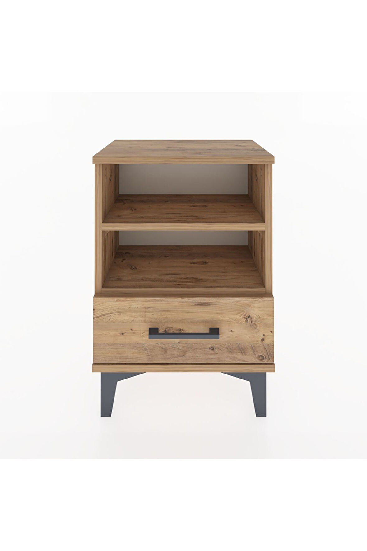 Arges Komodin 2 Raflı Tek Çekmeceli 44x30x64 Çam-Çam
