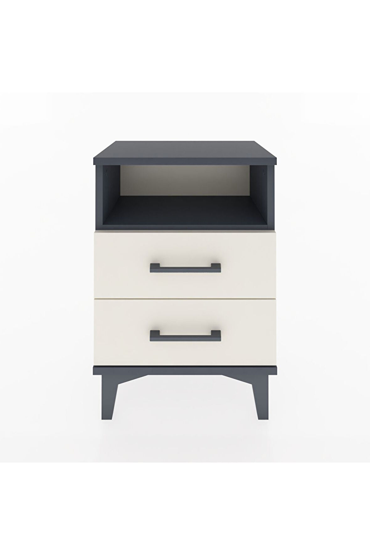 Arges Komodin Tek Raflı 2 Çekmeceli 44x30x64 Antrasit-Aytaşı