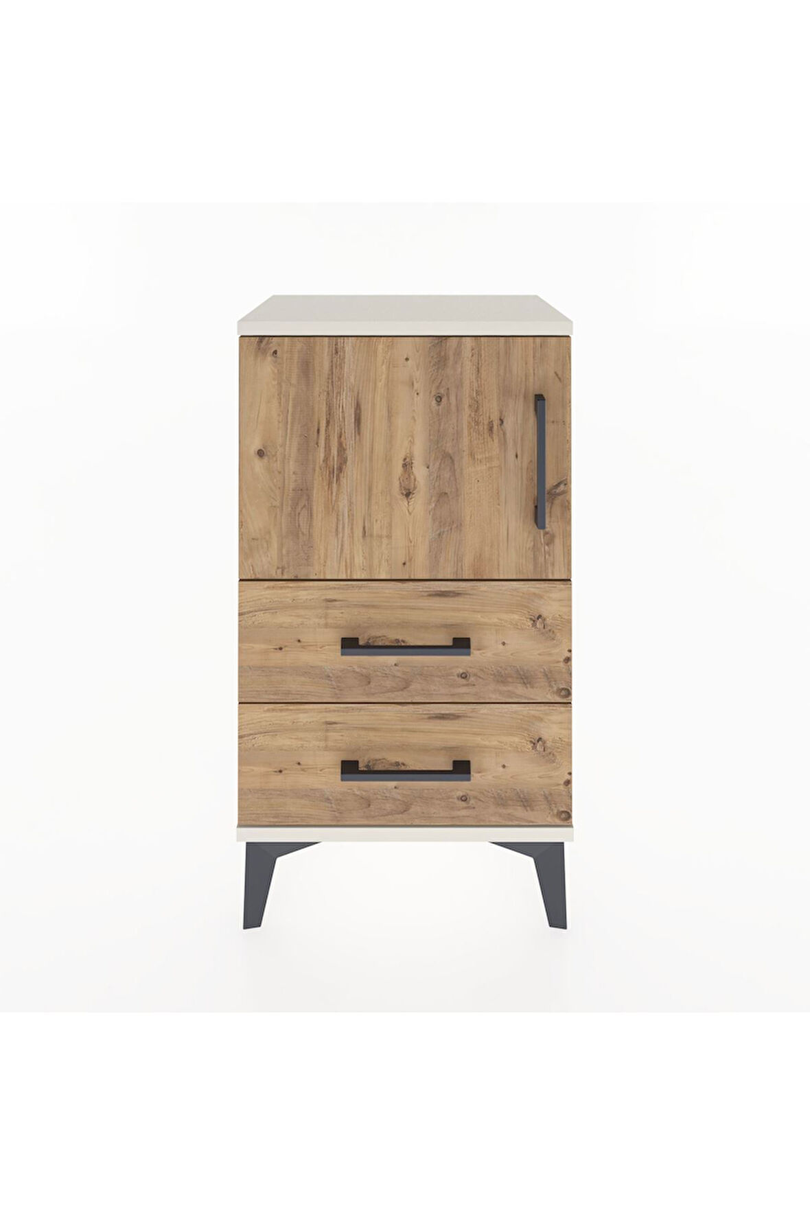 Arges Komodin 2 Raflı 2 Çekmeceli Tek Kapaklı 44x30x80 Aytaşı-Çam