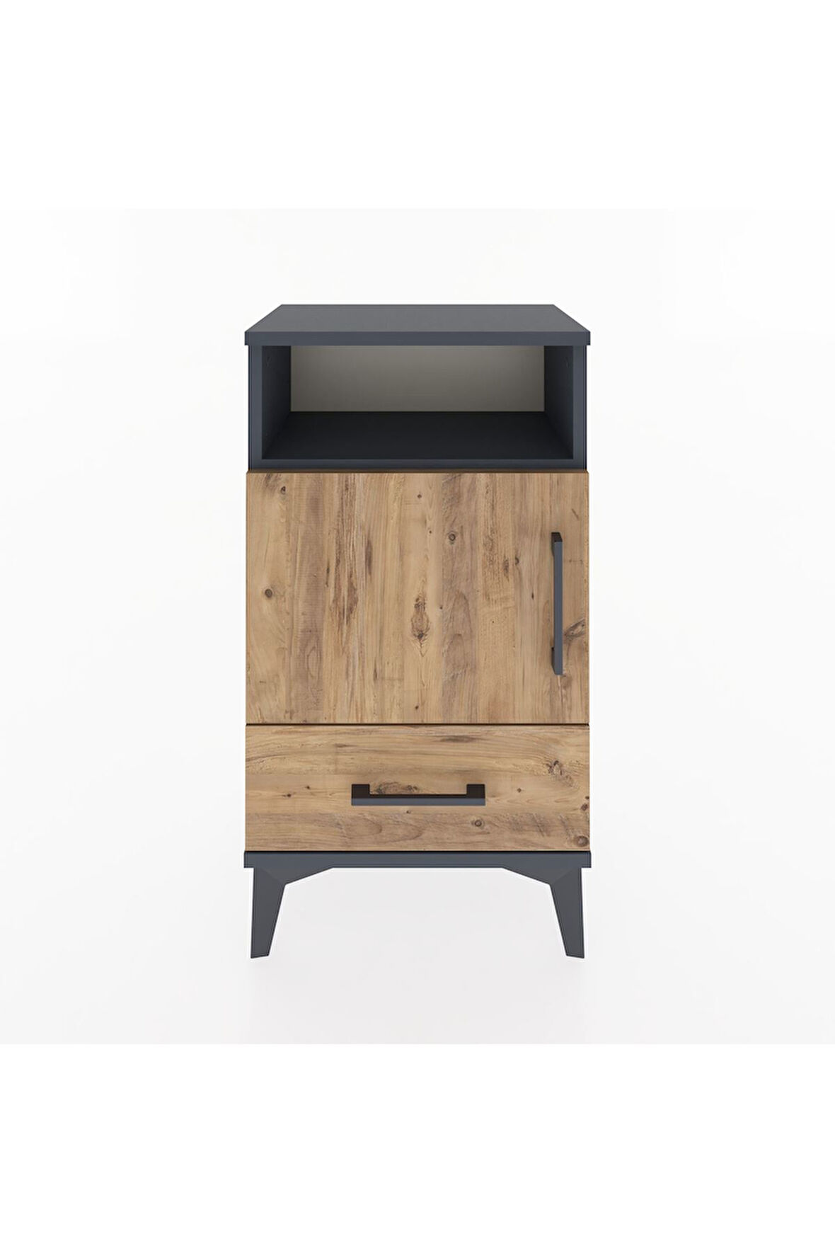 Arges Komodin 3 Raflı Tek Kapaklı 44x30x80 Antrasit-Çam