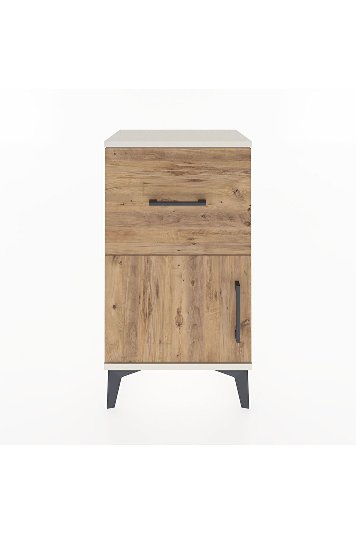 Arges Komodin Tek Raflı Tek Çekmeceli Tek Kapaklı 44x30x80 Aytaşı-Çam