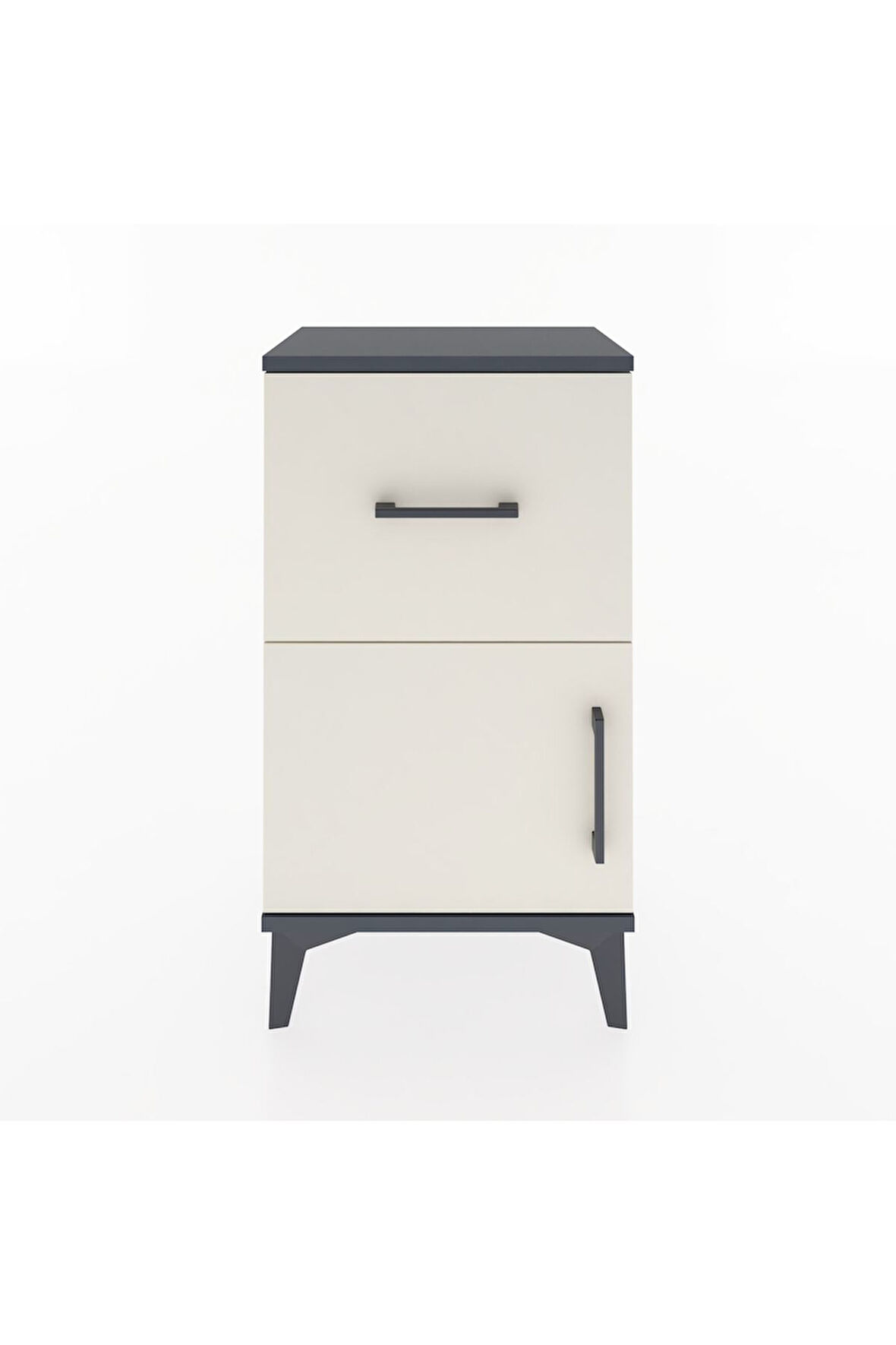 Arges Komodin Tek Raflı Tek Çekmeceli Tek Kapaklı 44x30x80 Antrasit-Aytaşı