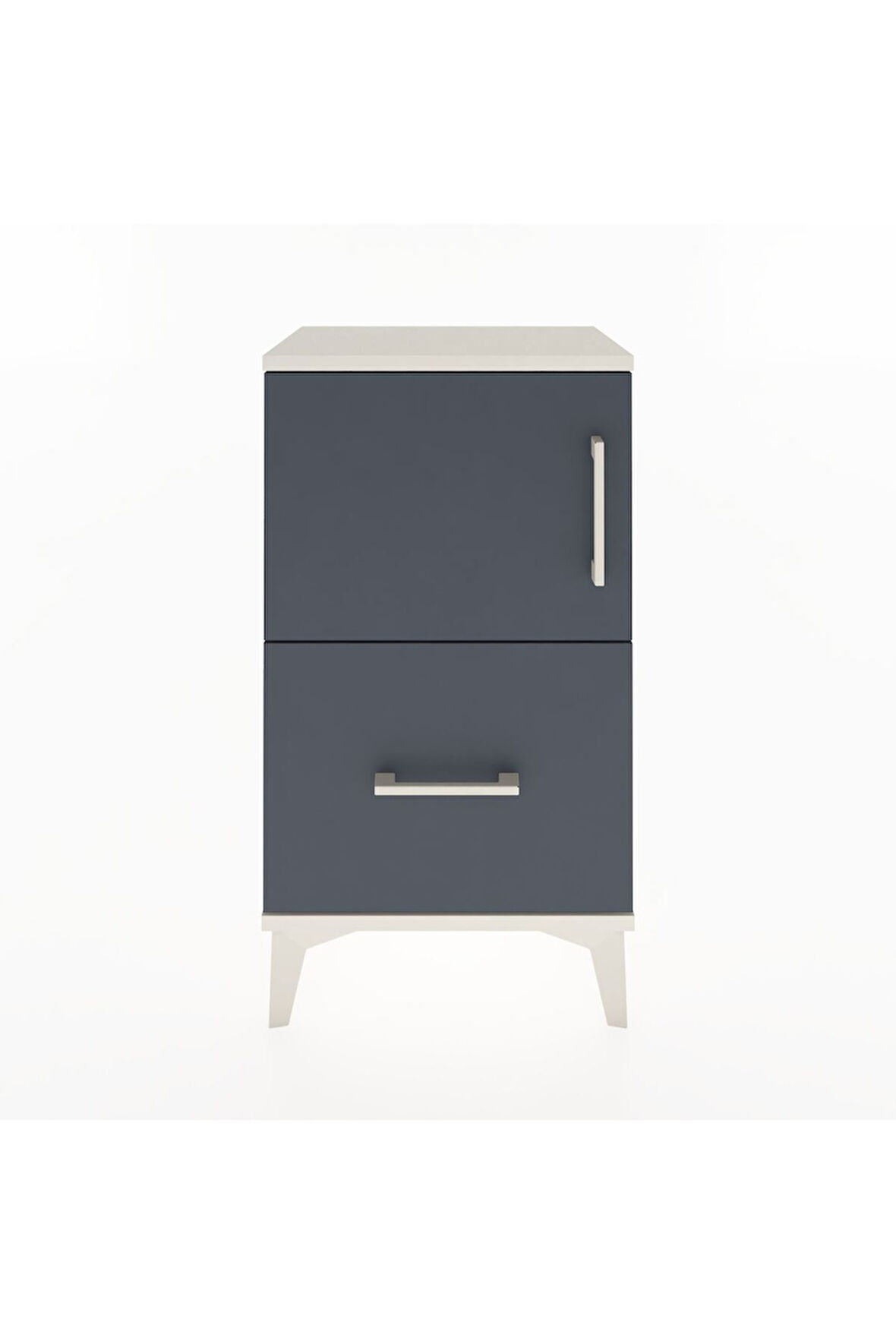 Arges Komodin 2 Raflı Tek Çekmeceli Tek Kapaklı 44x30x80 Aytaşı-Antrasit