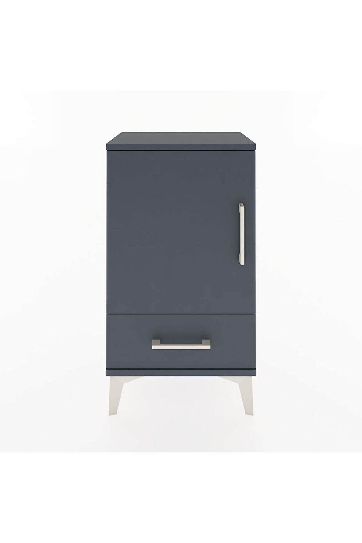 Arges Komodin 2 Raflı Tek Çekmeceli Tek Kapaklı 44x30x80 Antrasit-Antrasit