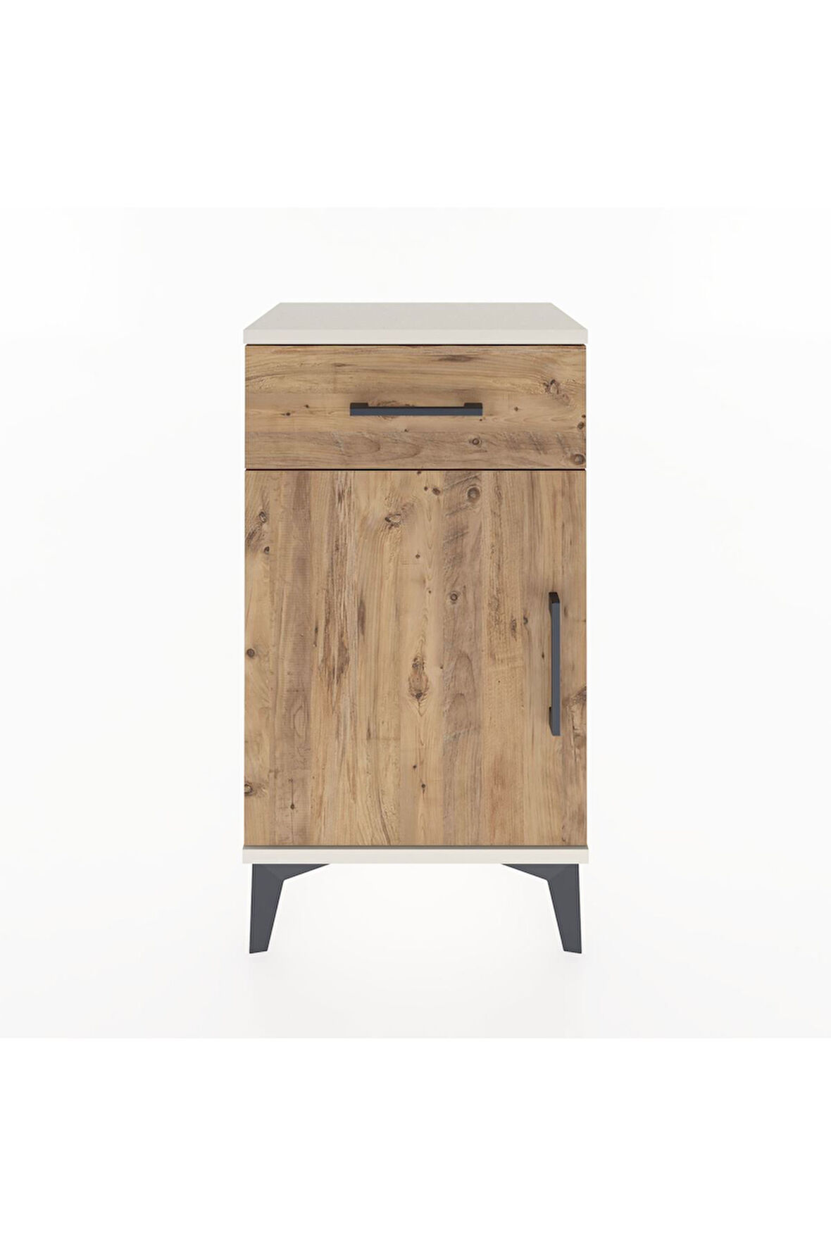 Arges Komodin Tek Raflı Tek Çekmeceli Tek Kapaklı 44x30x80 Aytaşı-Çam