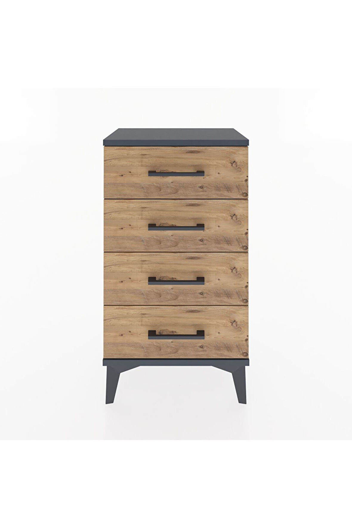 Arges Komodin 4 Çekmeceli 44x30x80 Antrasit-Çam