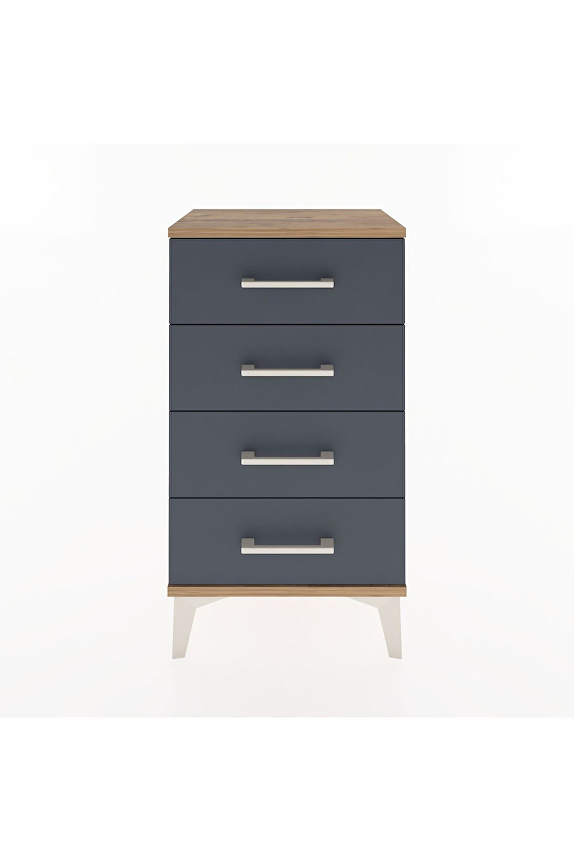 Arges Komodin 4 Çekmeceli 44x30x80 Çam-Antrasit