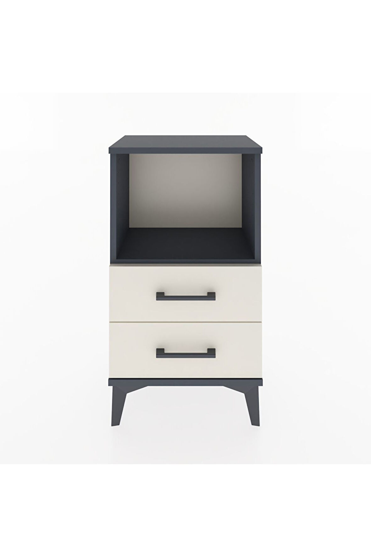 Arges Komodin Tek Raflı 2 Çekmeceli 44x30x80 Antrasit-Aytaşı