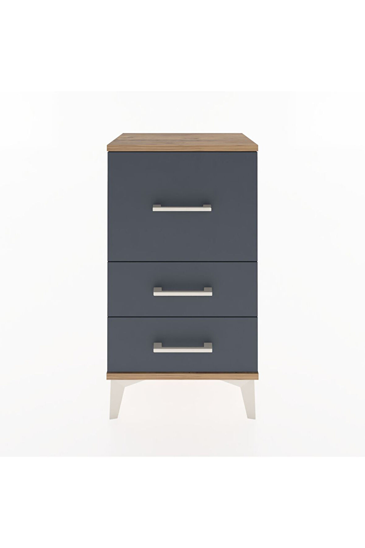 Arges Komodin 3 Çekmeceli 44x30x80 Çam-Antrasit