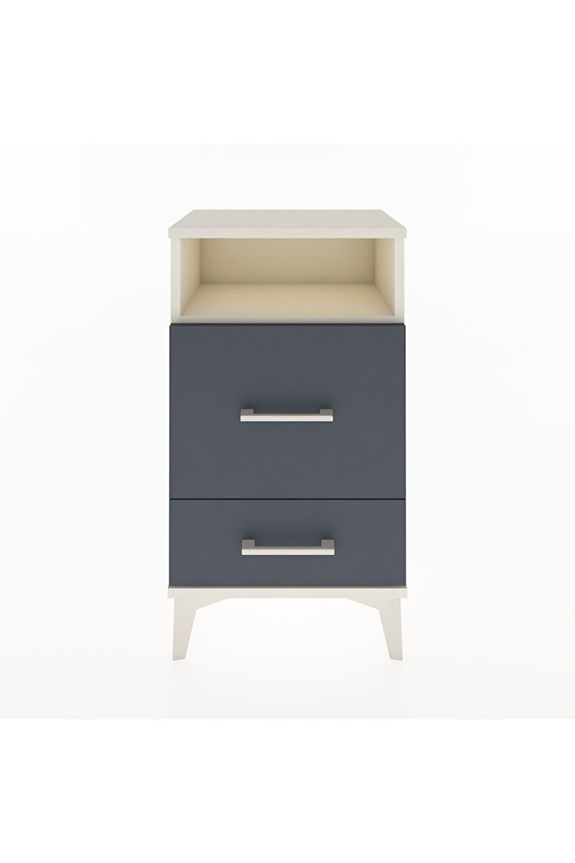 Arges Komodin Tek Raflı 2 Çekmeceli 44x30x80 Aytaşı-Antrasit