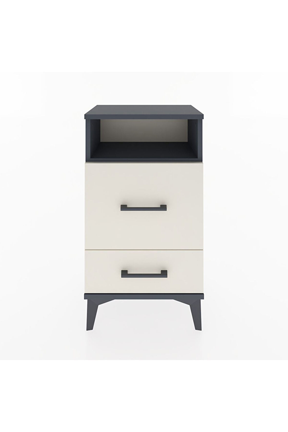 Arges Komodin Tek Raflı 2 Çekmeceli 44x30x80 Antrasit-Aytaşı