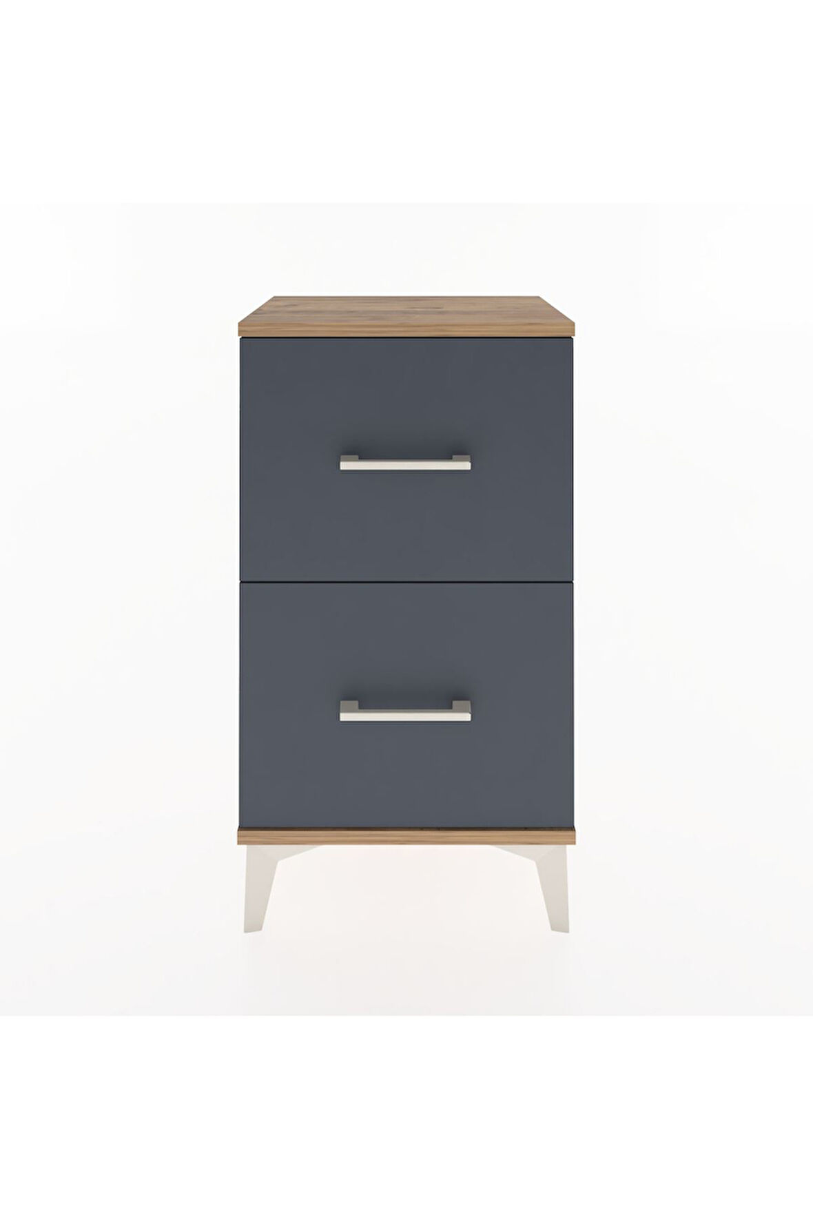 Arges Komodin 2 Çekmeceli 44x30x80 Çam-Antrasit