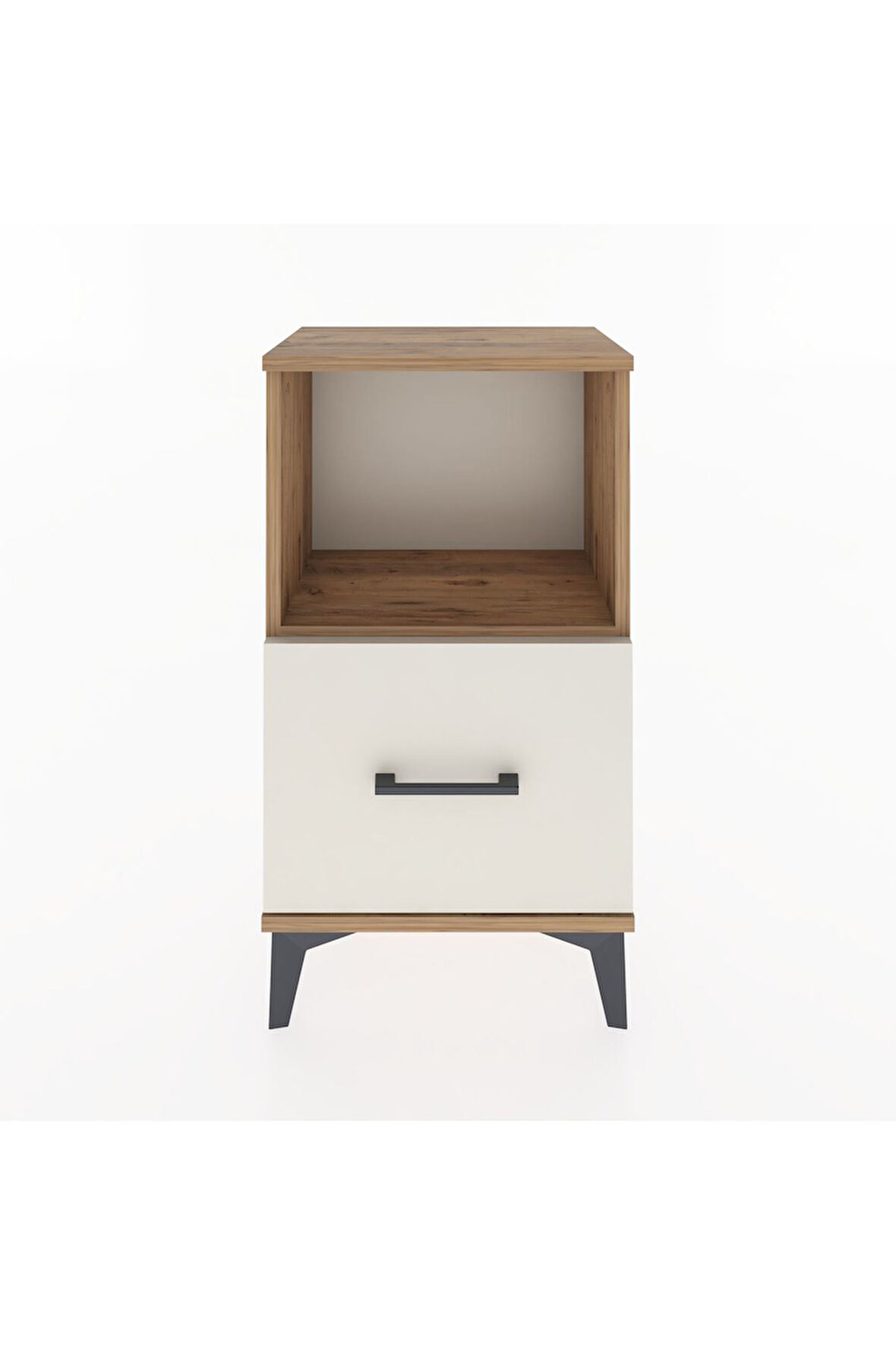 Arges Komodin Tek Raflı Tek Çekmeceli 44x30x80 Çam-Aytaşı
